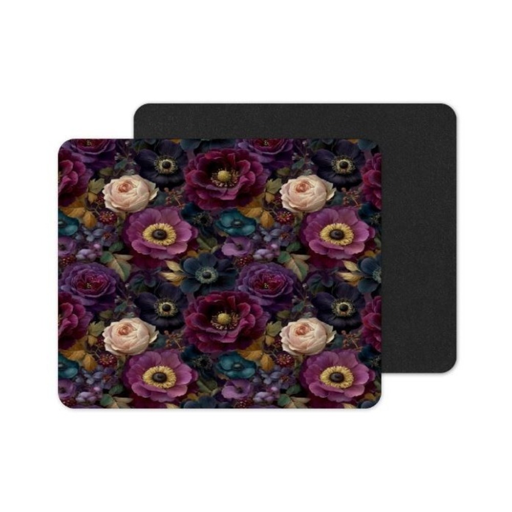 Midnight Garden Mouse Pad: Vibrant Neoprene Computer Accessory